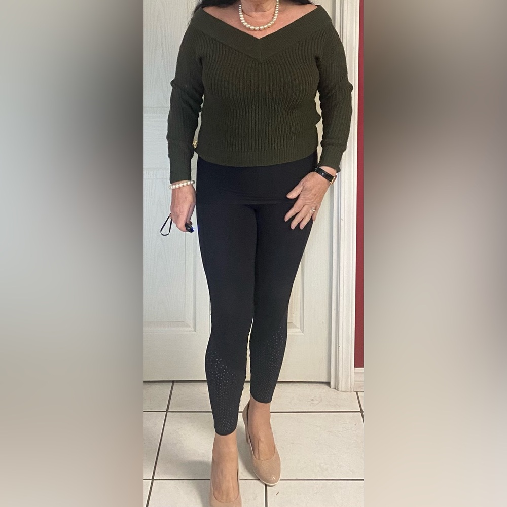 Only Women's Olive Green Pullover Knit Sweater - Picture 7 of 13